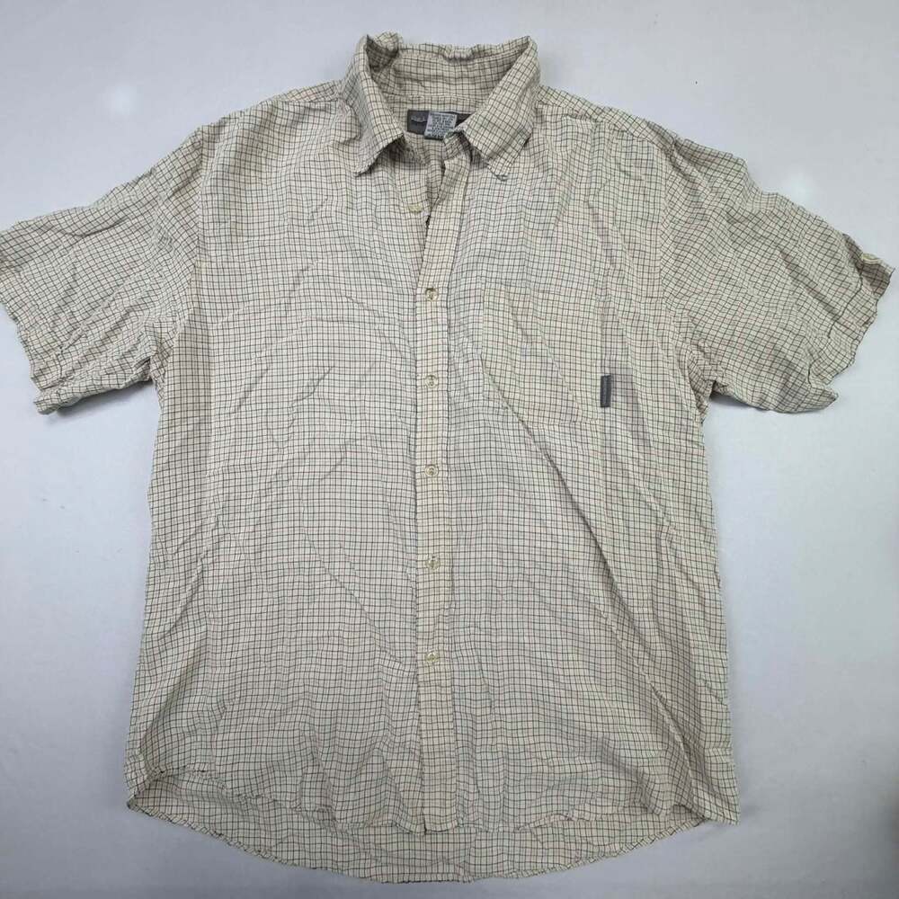 Billabong Men's Short Sleeve Button Down Grid Check Shirt Size M